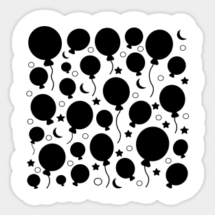 Black festive party balloons pattern Sticker